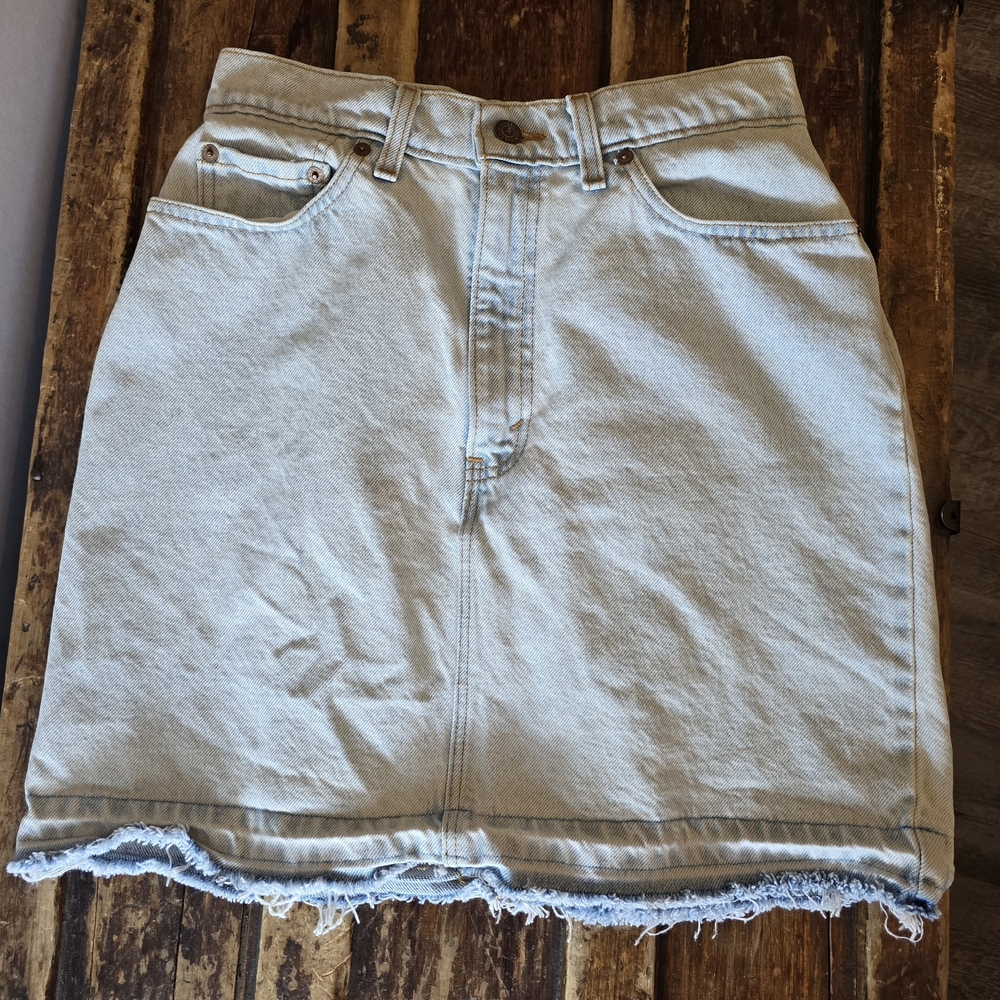 90s Vintage Levi's Light Blue Skirt Concert Country - Picture 1 of 7
